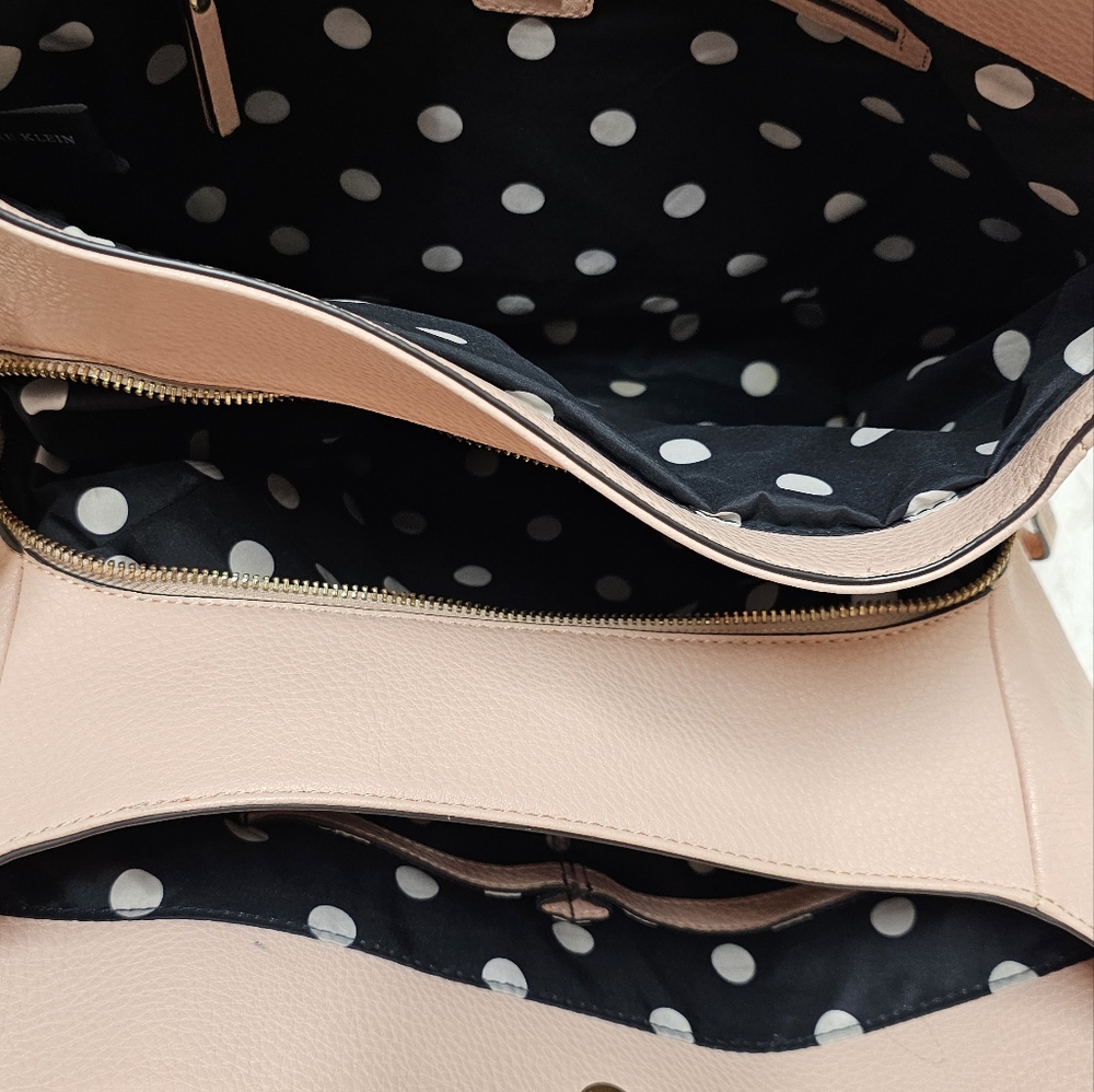 ANNE KLEIN Bags Pink EUC Satchel Handbag Polka Dot Womens Large Bag - Picture 9 of 15